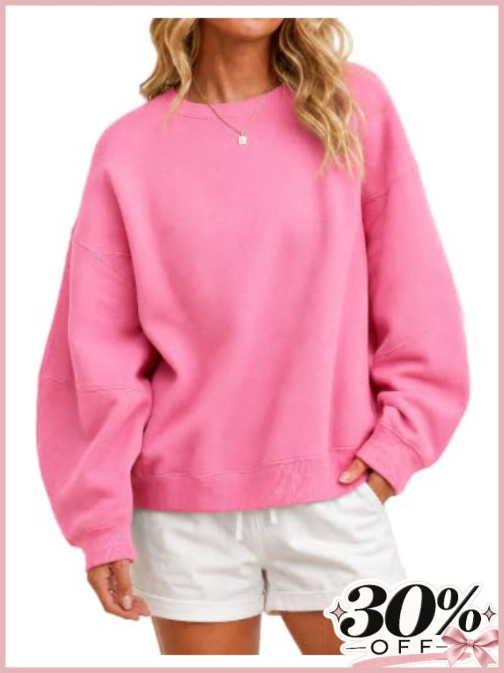 Oversized Crewneck Sweatshirt Fleece Pullover Long Sleeve